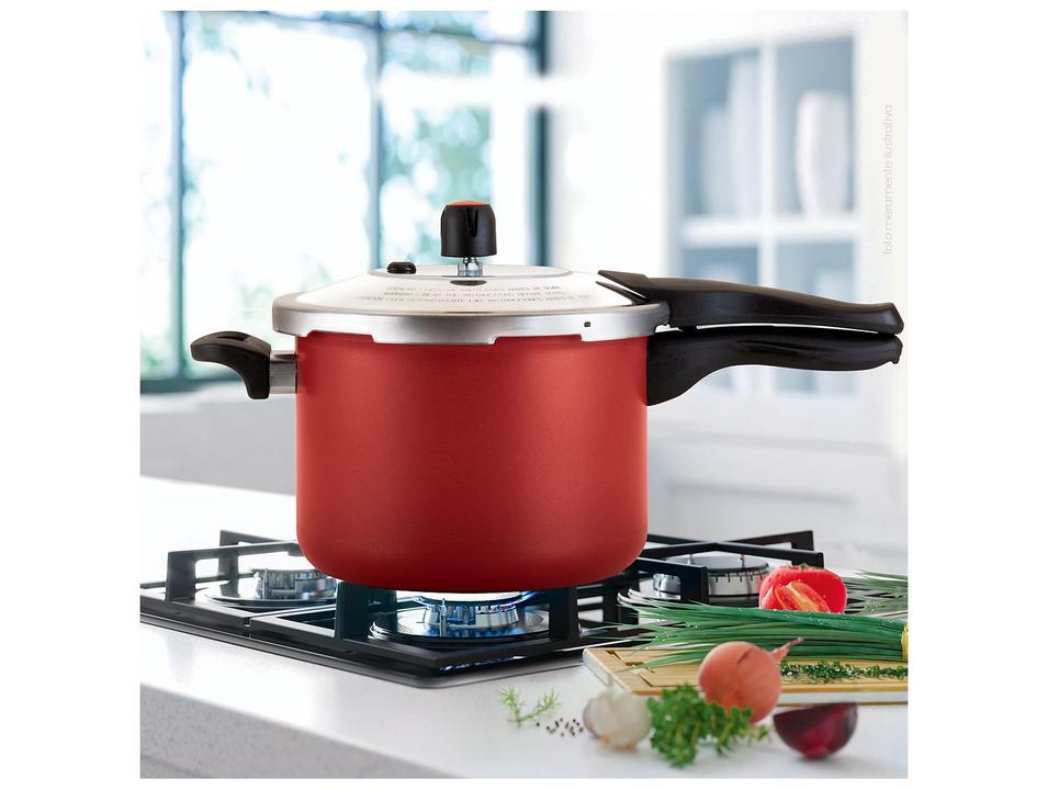 Panela De Pressão Alegrete Antiaderente 4,5L Fechamento Externo Vermelha - 1