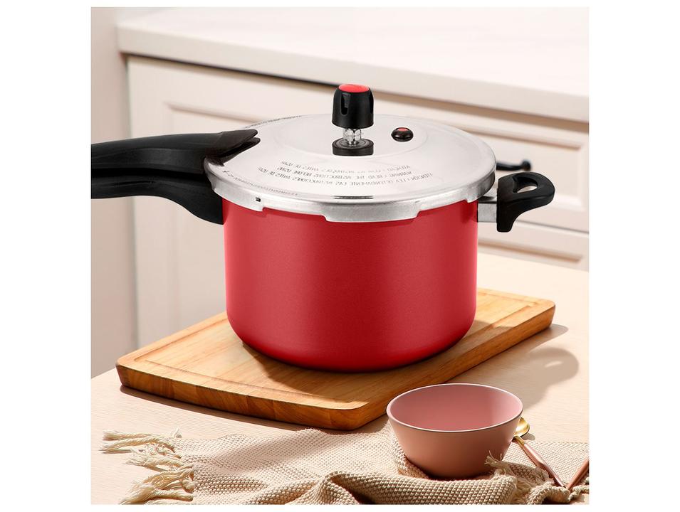 Panela De Pressão Alegrete Antiaderente 4,5L Fechamento Externo Vermelha - 3