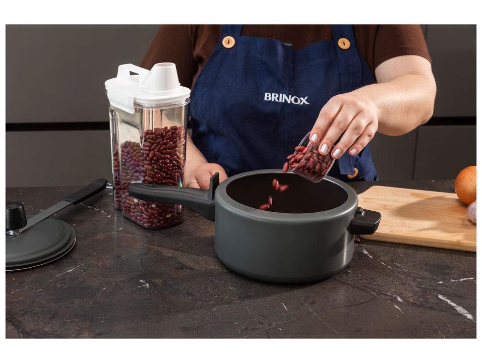 Panela de Pressão Brinox 3L Cinza Ceramic Life Vapt - 1