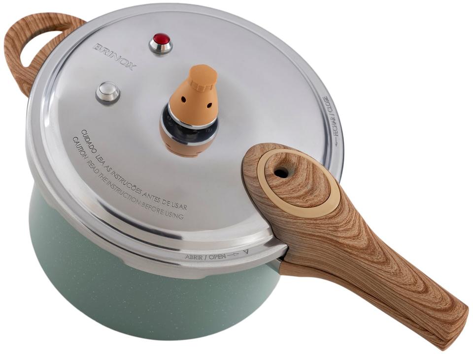 Panela de Pressão Brinox 4,2L Fechamento Externo Verde Ceramic Life Pressure - 3