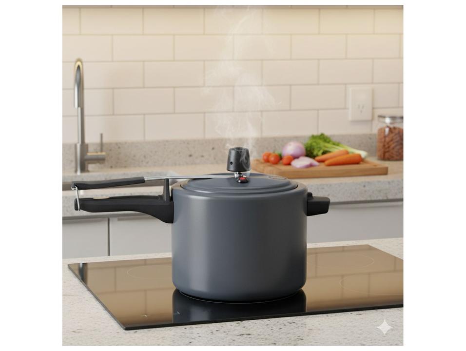 Panela de Pressão Brinox 7,5L Cinza Ceramic Life Vapt - 1
