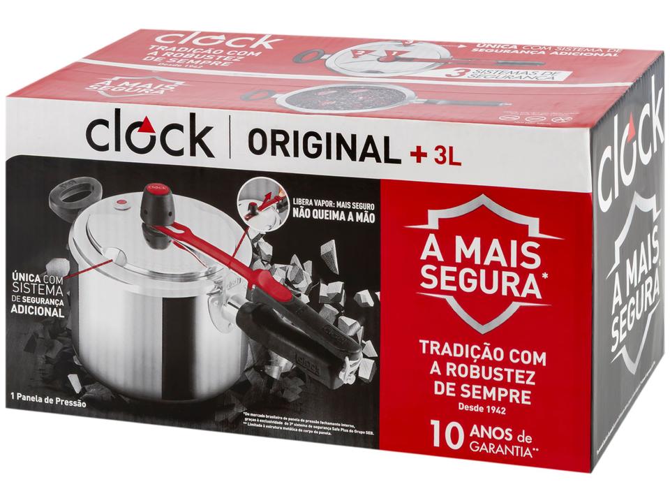Panela de Pressão Clock 3L Prata Original+ - 16