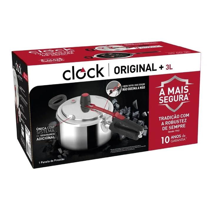 Panela de Pressão Clock 3L Prata Original+ - 6