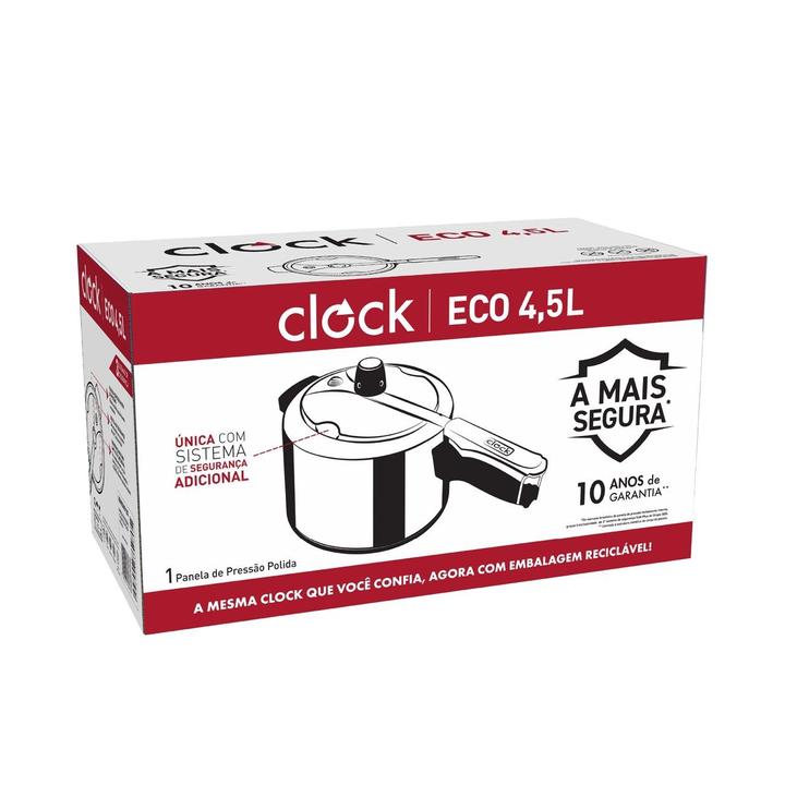 Panela de Pressão Clock 4,5L Prata Eco - 5