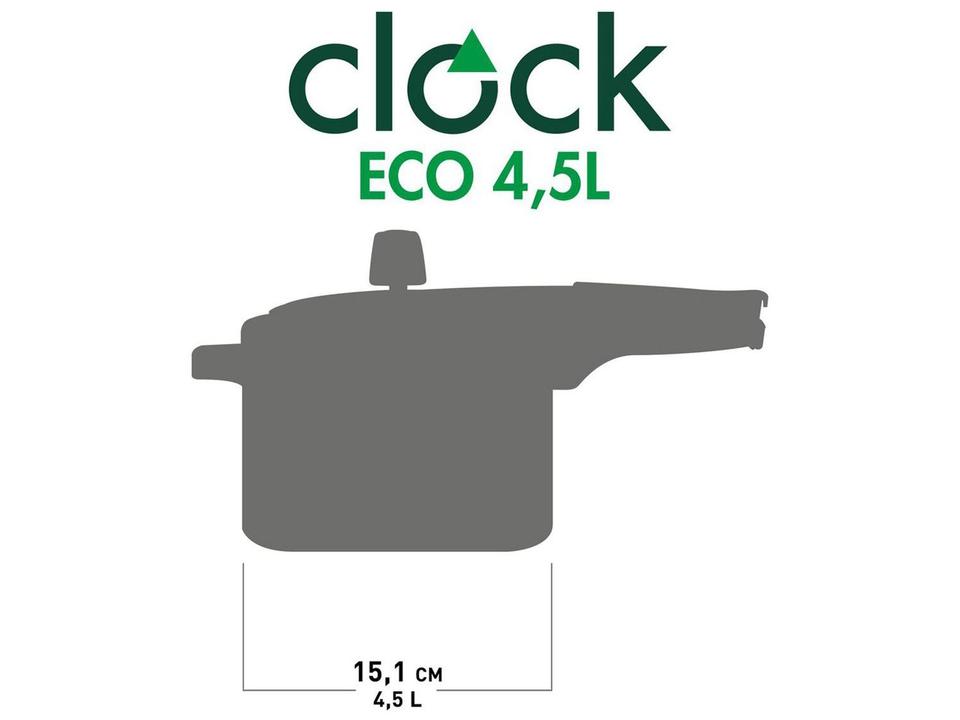 Panela de Pressão Clock 4,5L Prata Eco - 11