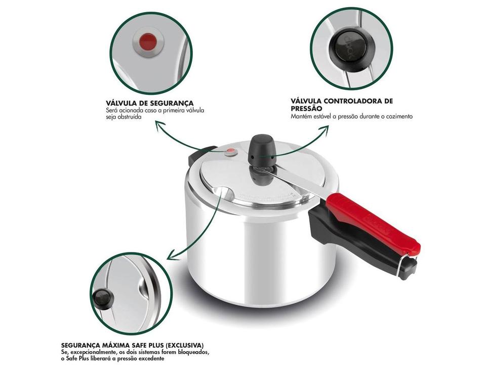 Panela de Pressão Clock 4,5L Prata Eco - 2