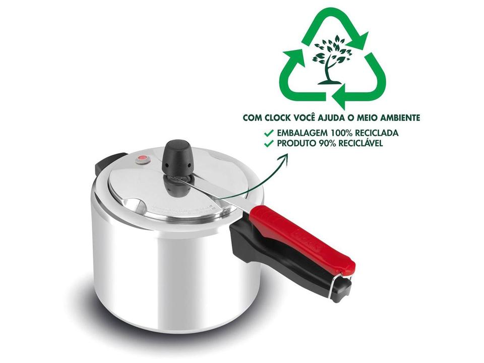 Panela de Pressão Clock 4,5L Prata Eco - 3