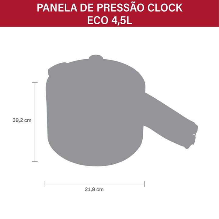 Panela de Pressão Clock 4,5L Prata Eco - 4