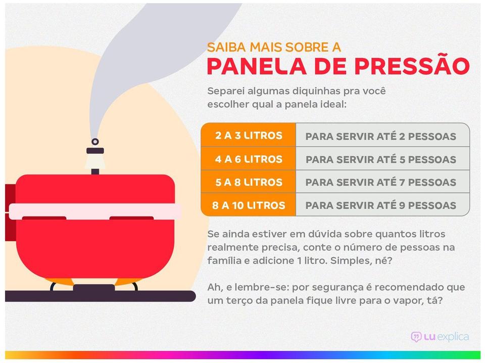 Panela de Pressão Clock Original Polida 3L - 2
