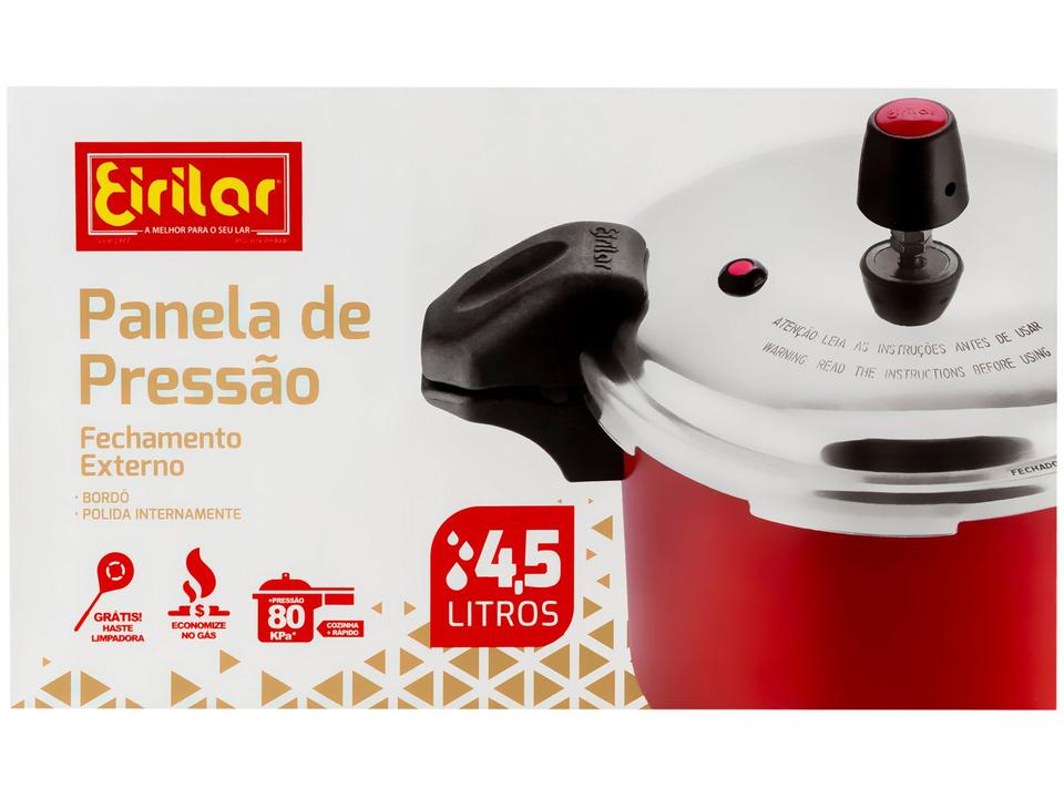 Panela de Pressão Eirilar 4,5L Bordô - 11