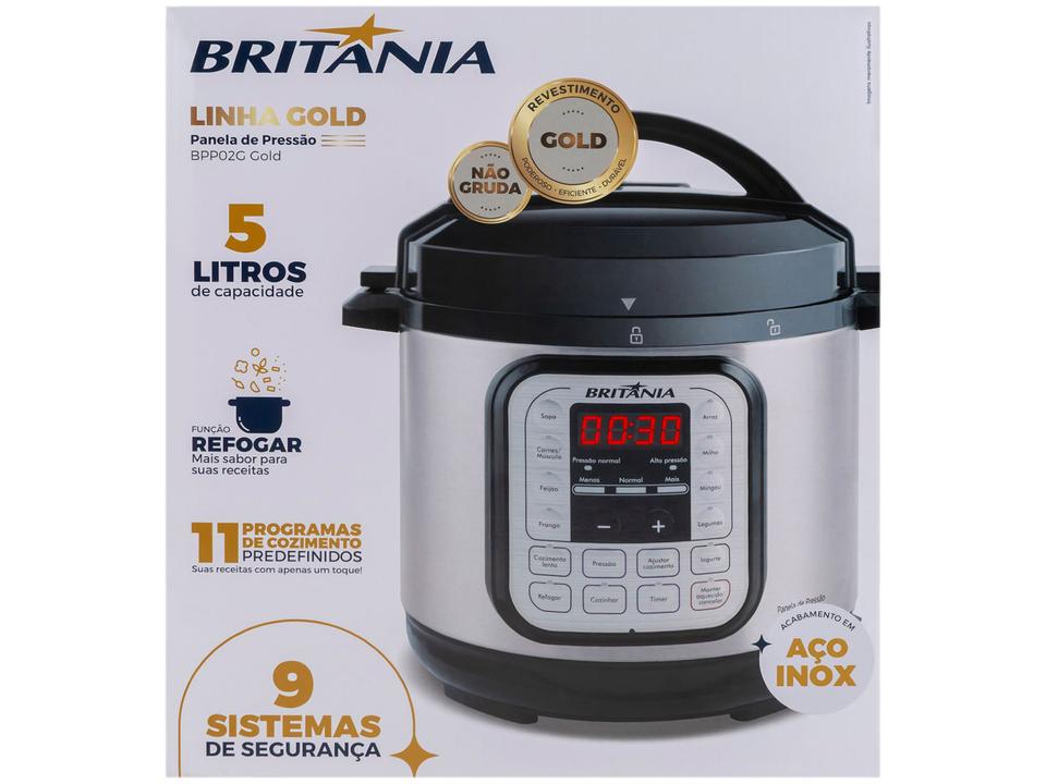 Panela de Pressão Elétrica 5L Britânia Digital BPP02G 66401151 - 14