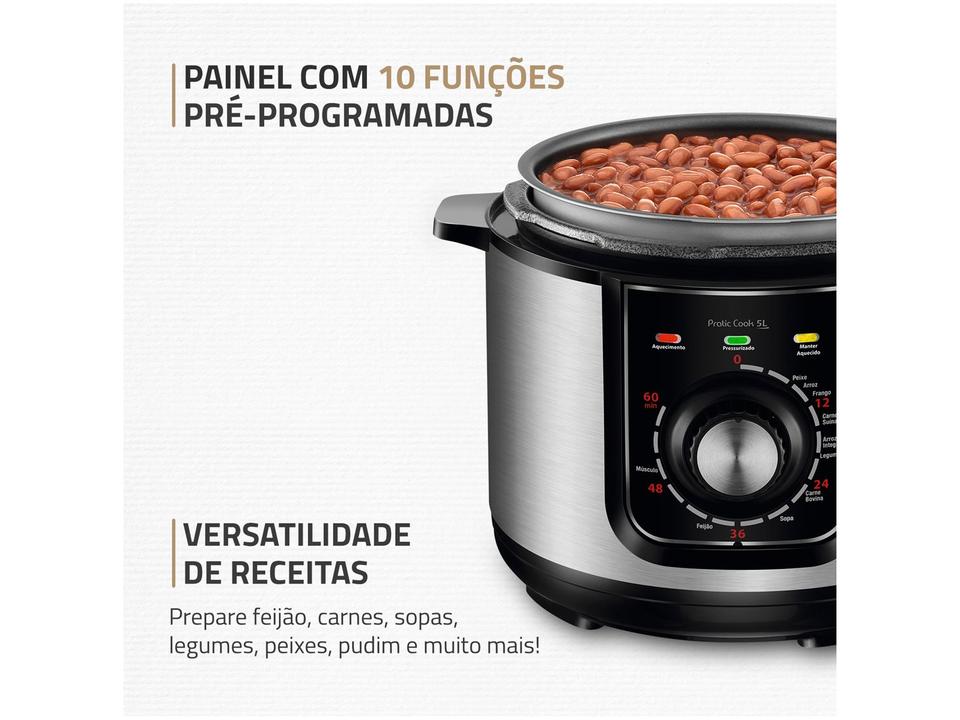 Panela de Pressão Elétrica 5L Mondial Pratic Cook PE-48-5L-I - 3