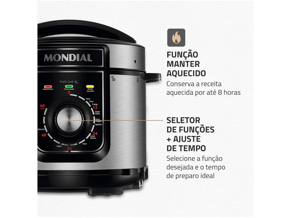 Panela de Pressão Elétrica 5L Mondial Pratic Cook PE-48-5L-I - 6