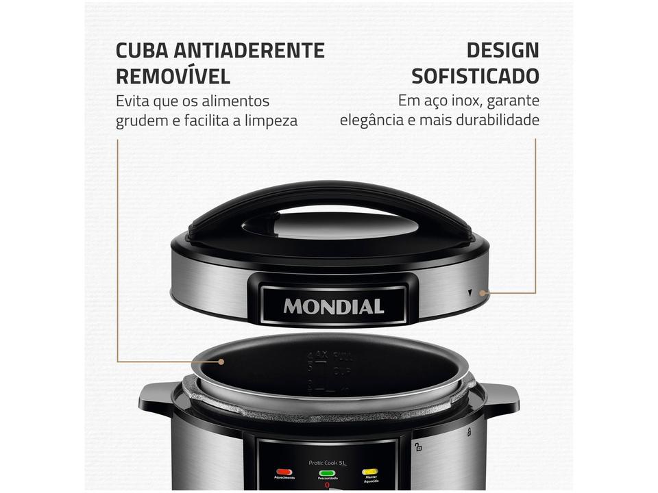 Panela de Pressão Elétrica 5L Mondial Pratic Cook PE-48-5L-I - 7