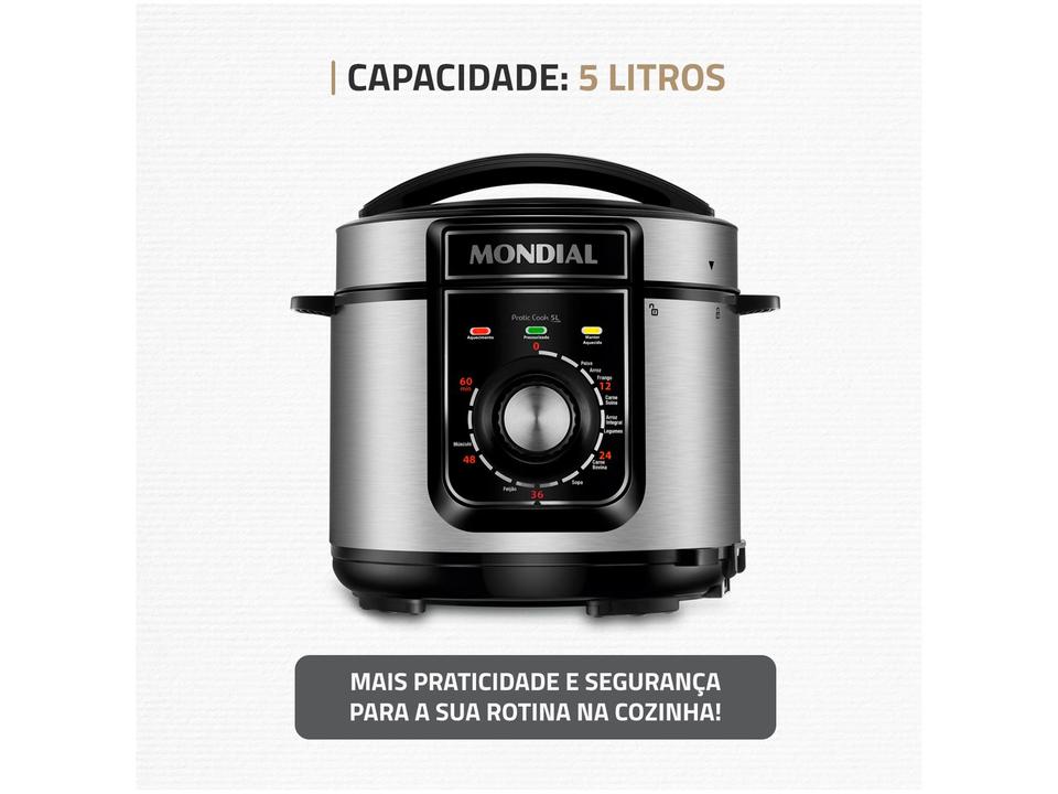 Panela de Pressão Elétrica 5L Mondial Pratic Cook PE-48-5L-I - 2