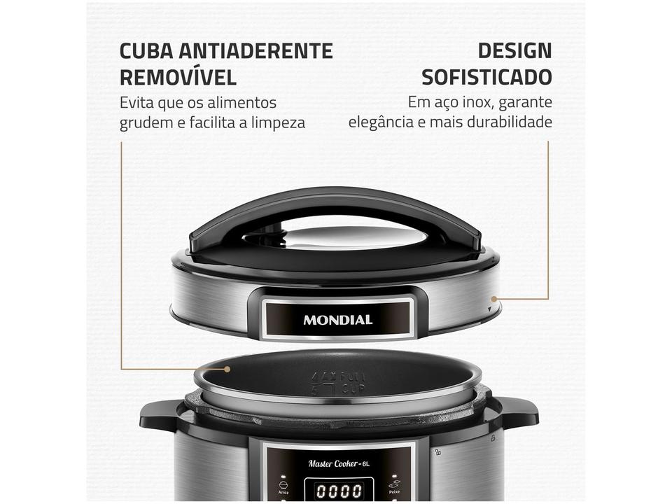 Panela de Pressão Elétrica 6L Mondial Digital Master Cooker PE-60-6L-I - 6