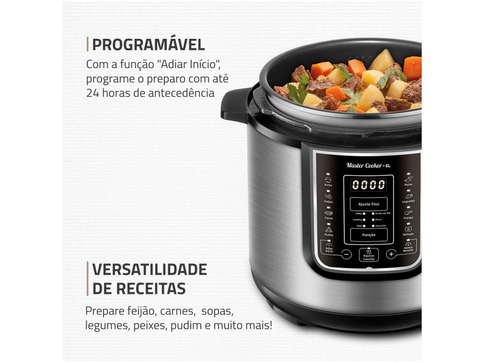 Panela de Pressão Elétrica 6L Mondial Digital Master Cooker PE-60-6L-I - 2