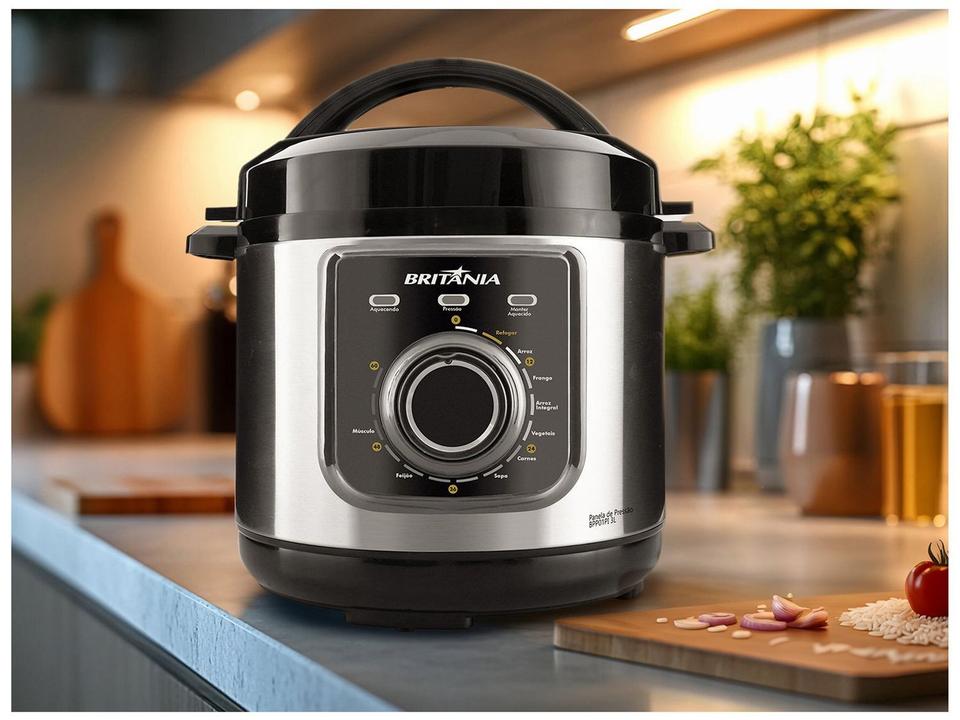 Panela de Pressão Elétrica Britânia Multifuncional BPP01PI 700W 3L - 1