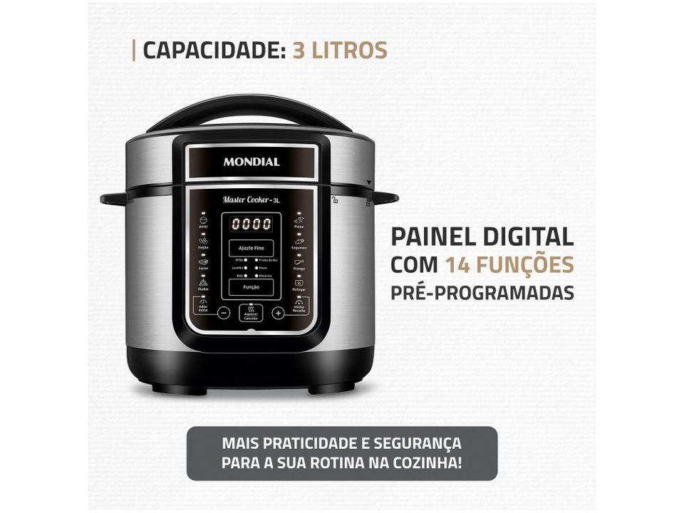 Panela de Pressão Elétrica Digital Mondial 3L - 2