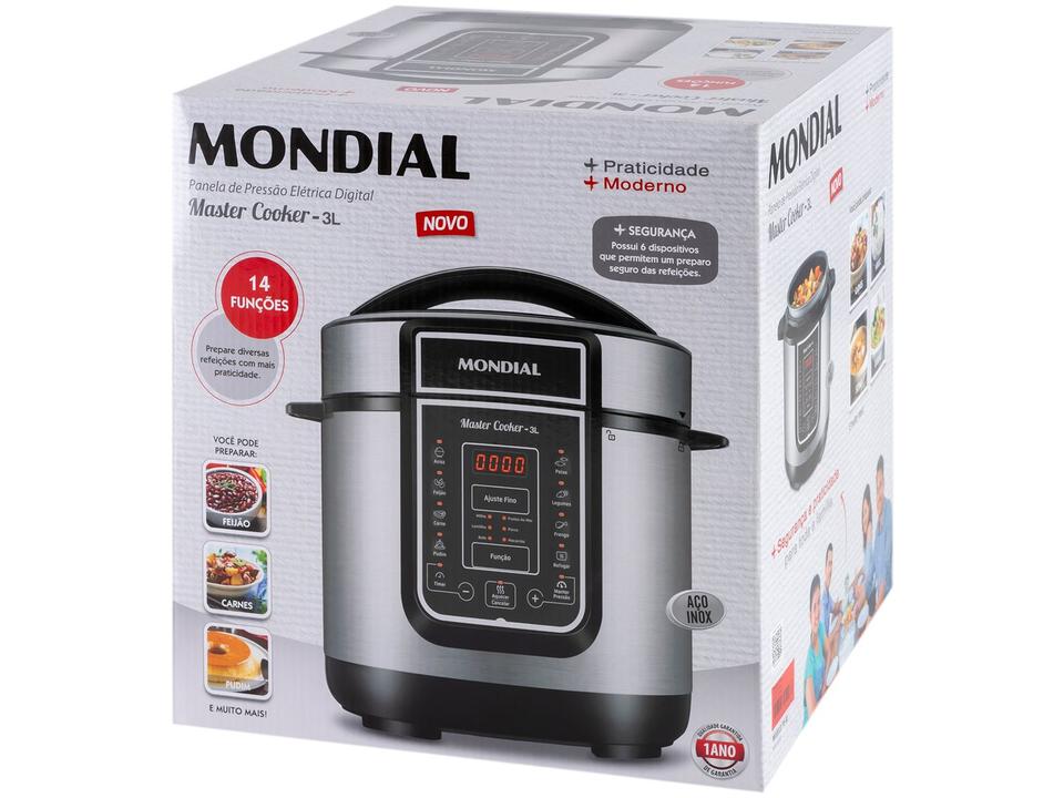 Panela de Pressão Elétrica Digital Mondial 3L - 20