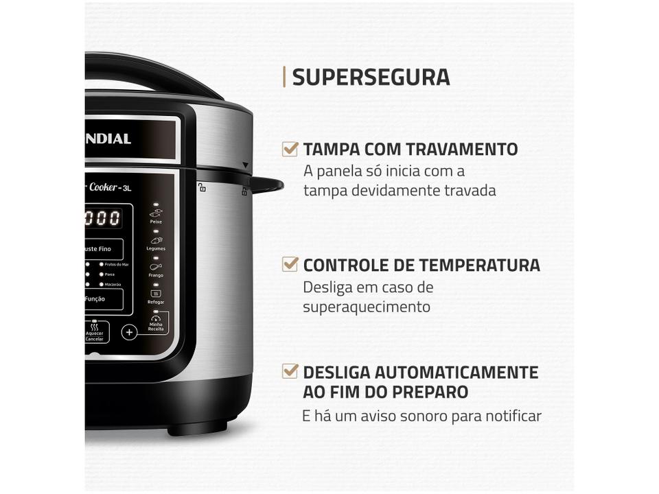 Panela de Pressão Elétrica Digital Mondial 3L - 4