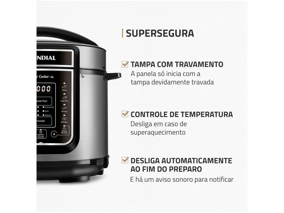 Panela de Pressão Elétrica Digital Mondial 5L - 4