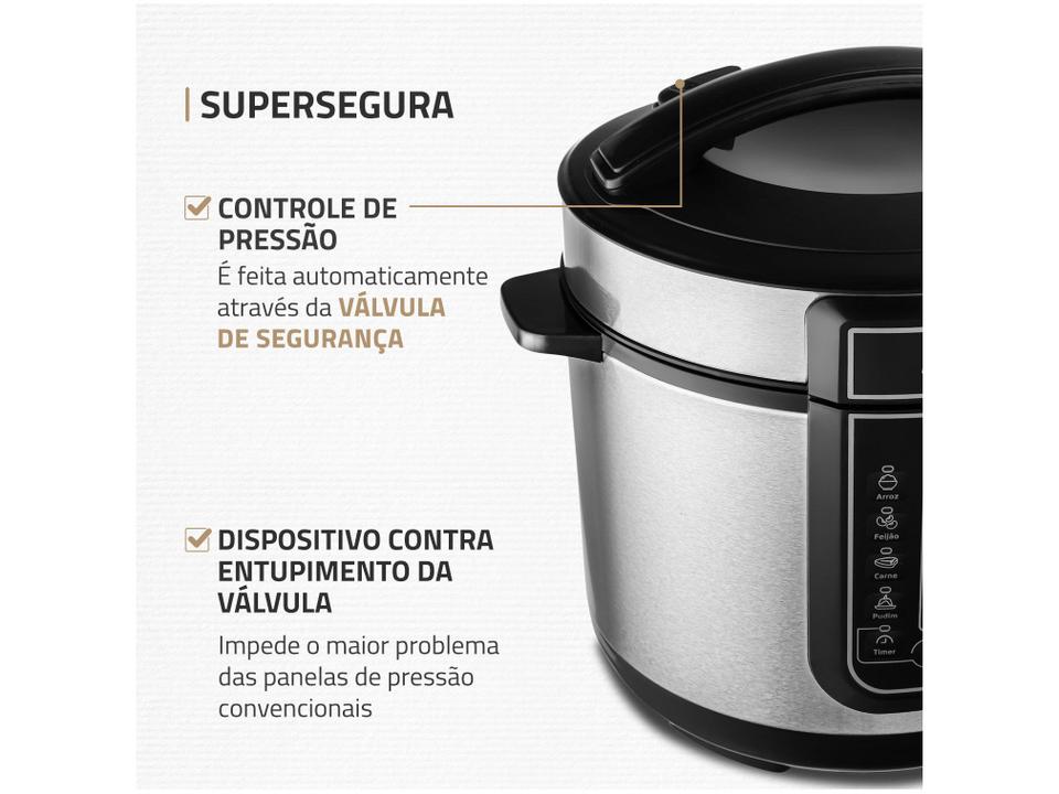 Panela de Pressão Elétrica Digital Mondial 5L 900W Digital Master Cooker PE-38 - 5