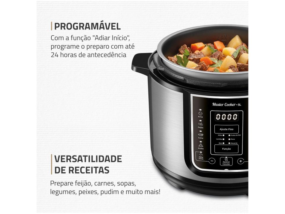 Panela de Pressão Elétrica Digital Mondial 5L 900W Digital Master Cooker PE-38 - 3