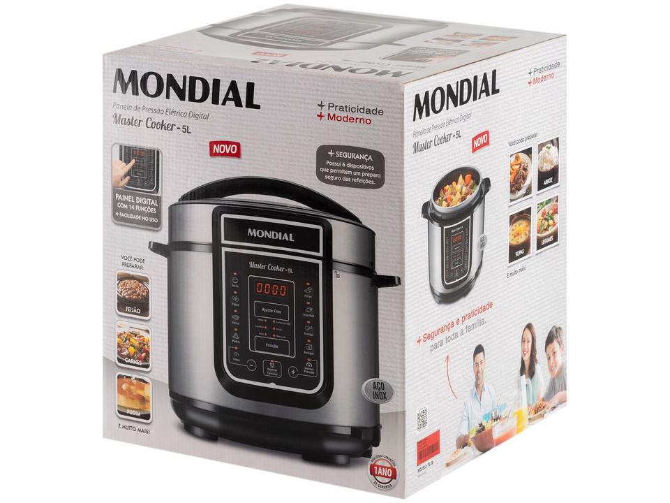 Panela de Pressão Elétrica Digital Mondial 5L 900W Digital Master Cooker PE-38 - 23