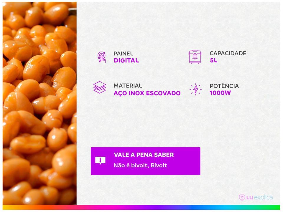 Panela de Pressão Elétrica Electrolux 5L Inox 1000W Experience Rita Lobo PCC15 - 1