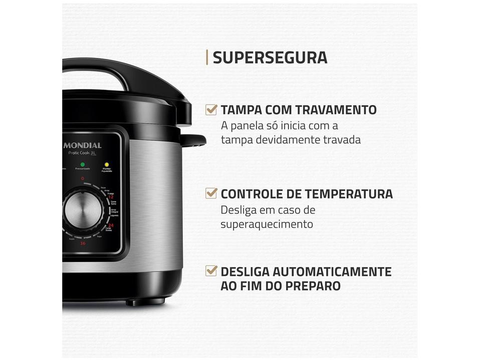 Panela de Pressão Elétrica Mondial 3L 700W - 4