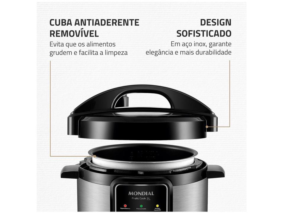 Panela de Pressão Elétrica Mondial 3L 700W - 7