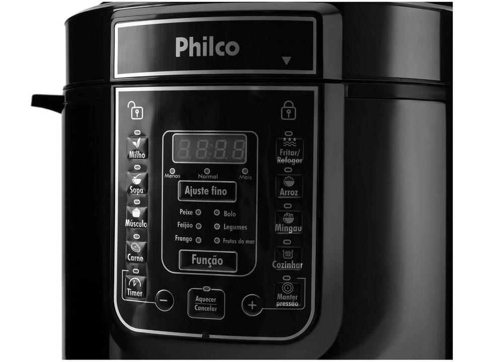 Panela de Pressão Elétrica Philco Digital PPPP01 1000W 6L Timer Controle de Temperatura Preto - 9