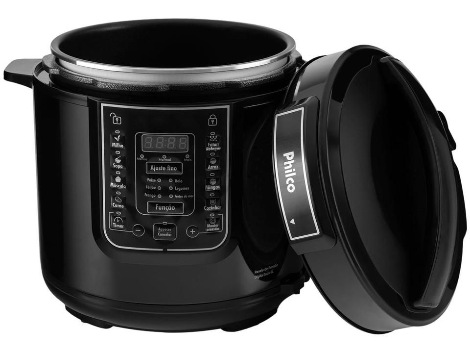 Panela de Pressão Elétrica Philco Digital PPPP01 1000W 6L Timer Controle de Temperatura Preto - 5