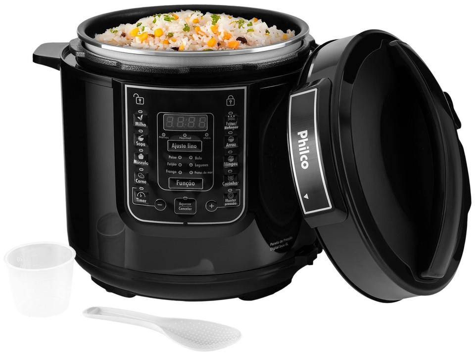 Panela de Pressão Elétrica Philco Digital PPPP01 1000W 6L Timer Controle de Temperatura Preto - 4