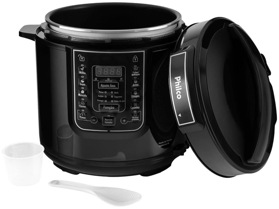 Panela de Pressão Elétrica Philco Digital PPPP01 1000W 6L Timer Controle de Temperatura Preto - 3