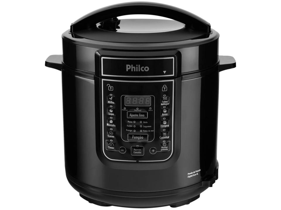 Panela de Pressão Elétrica Philco Digital PPPP01 1000W 6L Timer Controle de Temperatura Preto - 2