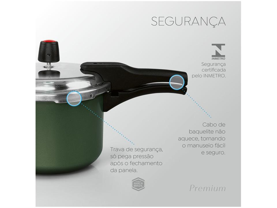 Panela de Pressão Panelux 4,5L Fechamento Externo Verde Premium - 1