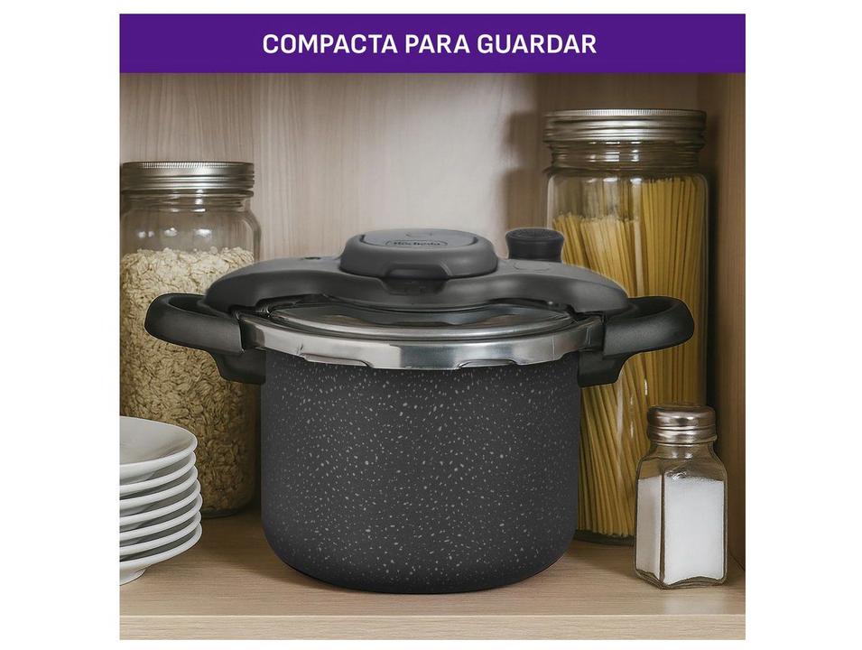 Panela de Pressão Rochedo 4,5L Antiaderente Preto e Cinza Stone Pro Clipso - 3