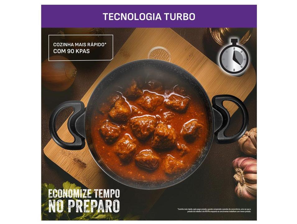 Panela de Pressão Rochedo 4,5L Antiaderente Preto e Cinza Stone Pro Clipso - 4