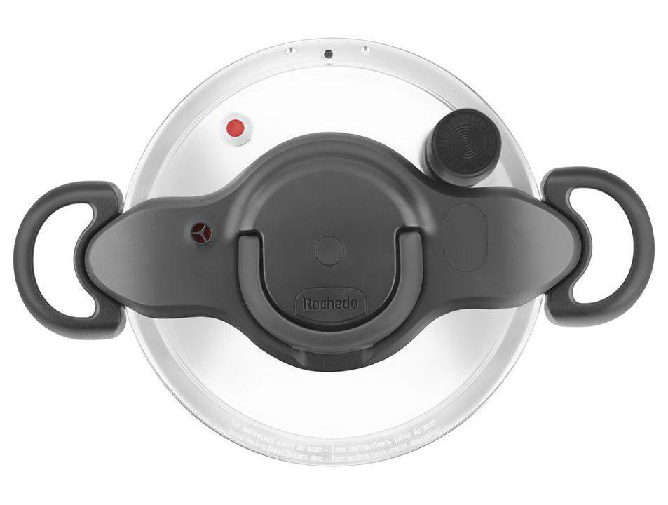 Panela de Pressão Rochedo 4,5L Antiaderente Preto e Cinza Stone Pro Clipso - 8