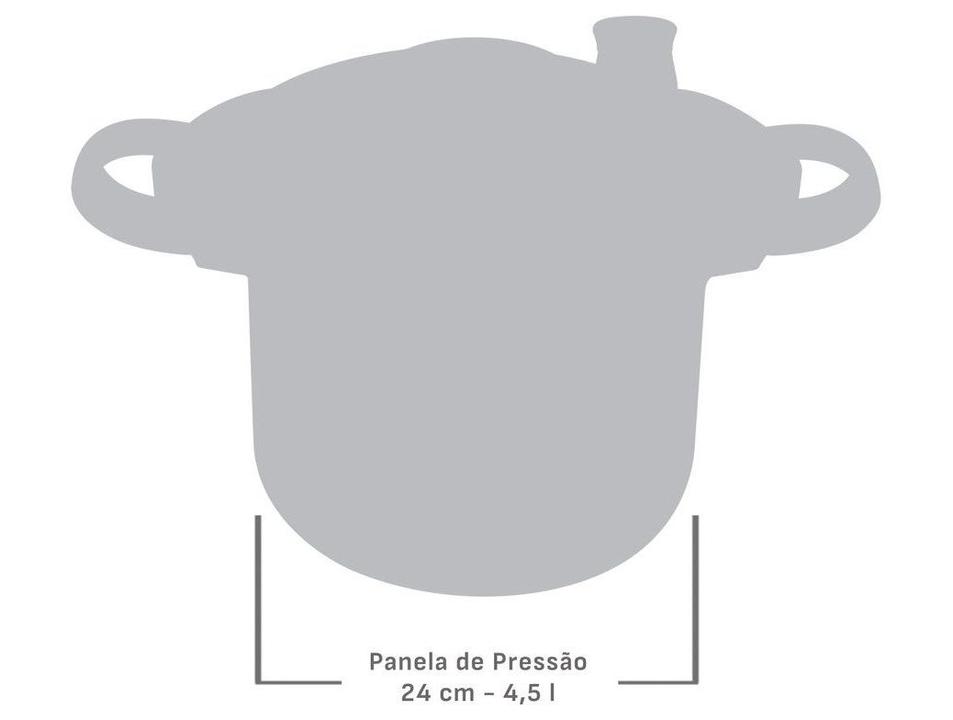 Panela de Pressão Rochedo 4,5L Antiaderente Preto e Cinza Stone Pro Clipso - 10