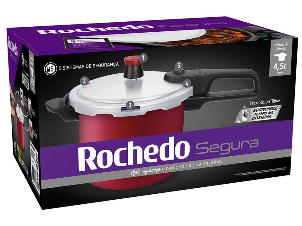 Panela de Pressão Rochedo 4,5L Vermelho Segura - 20