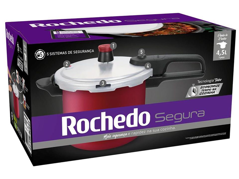 Panela de Pressão Rochedo 4,5L Vermelho - 20