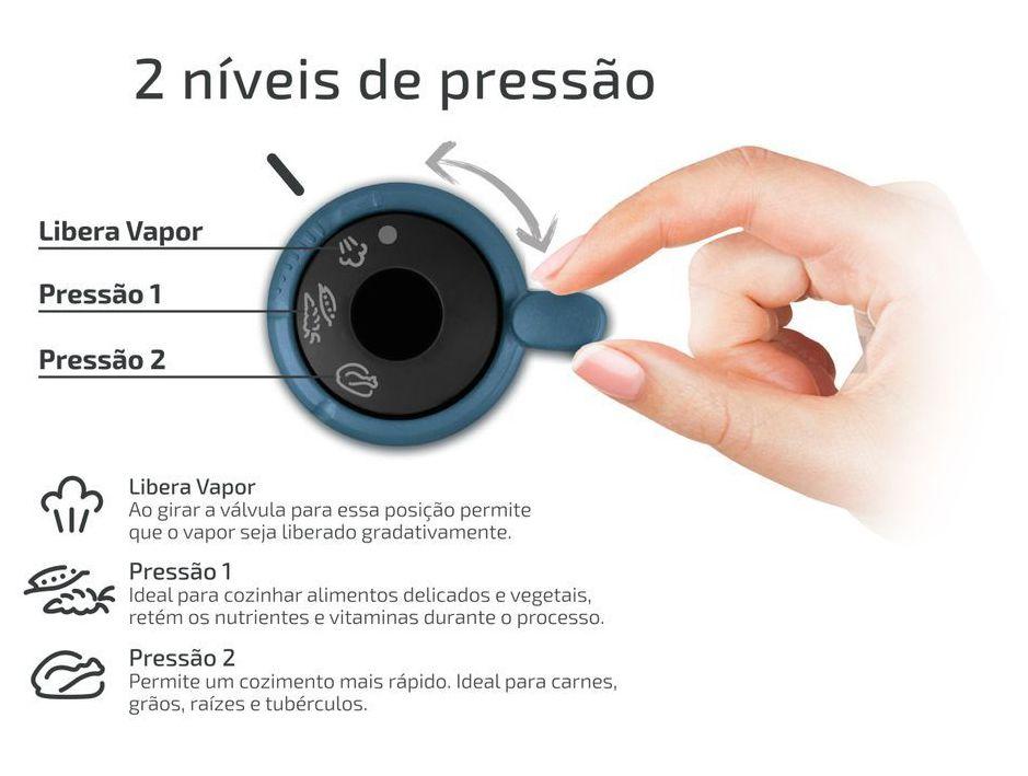 Panela de Pressão Rochedo Inox 4L Fechamento Externo Trendy - 3