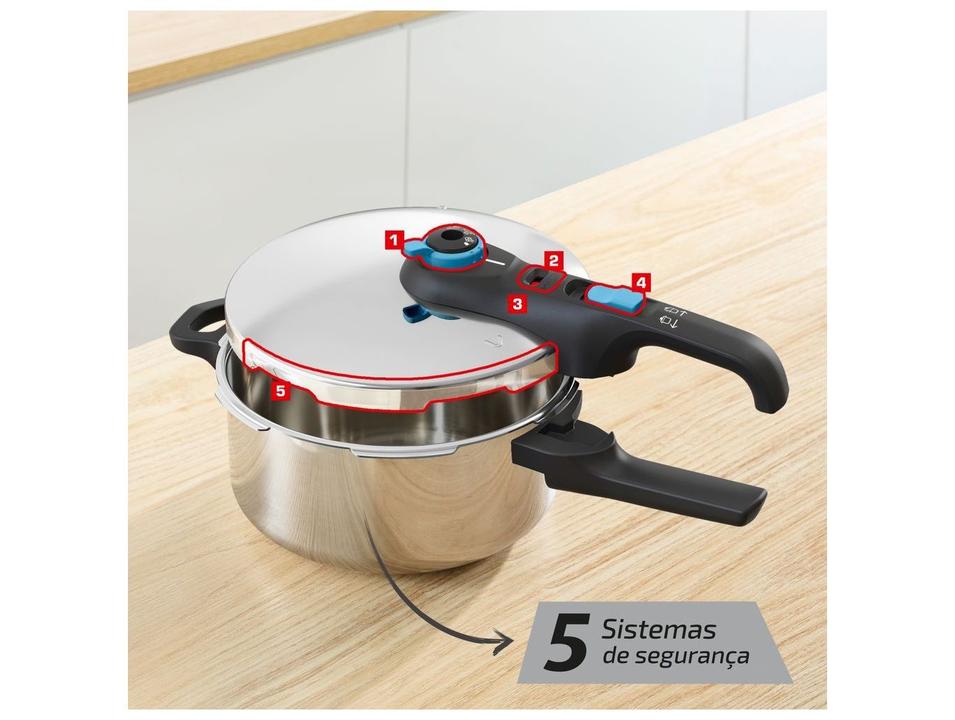 Panela de Pressão Rochedo Inox 4L Fechamento Externo Trendy - 7