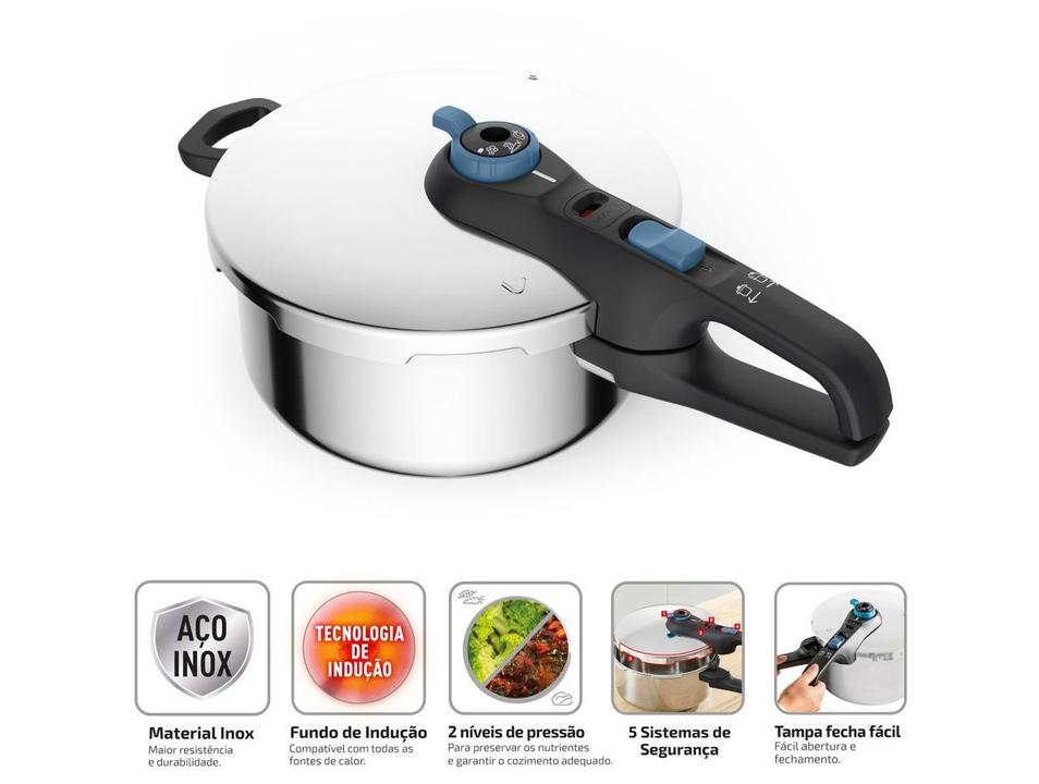 Panela de Pressão Rochedo Inox 4L Fechamento Externo Trendy - 1