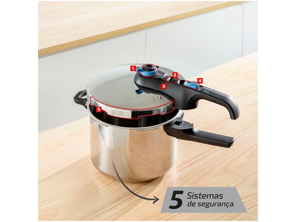 Panela de Pressão Rochedo Inox 6L Fechamento Externo Secure Trendy - 10