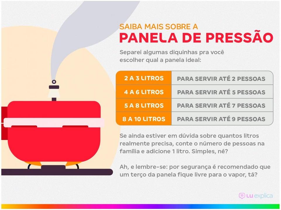 Panela de Pressão Rochedo Turbo Polida 4,5L - 2