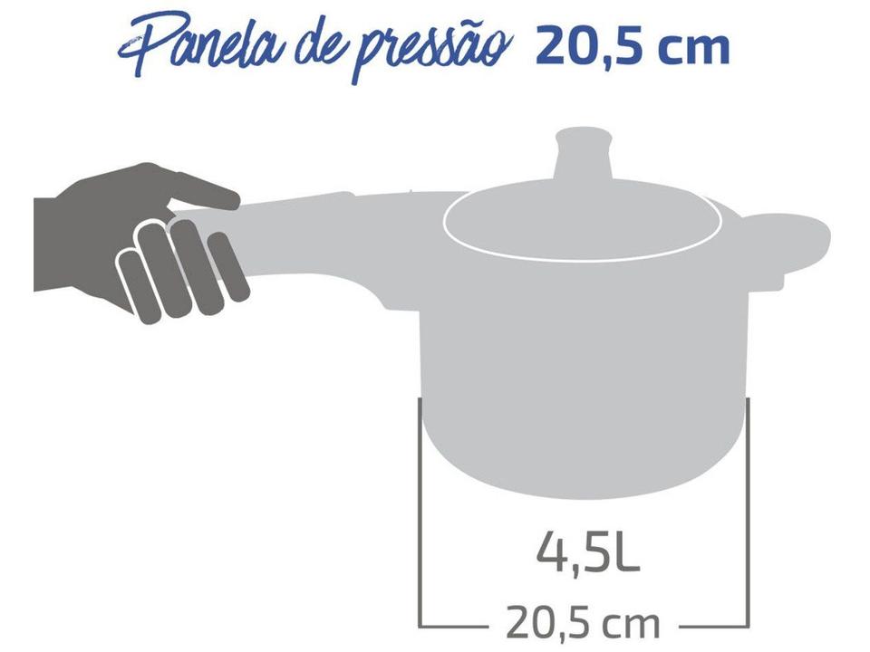 Panela de Pressão Rochedo Turbo Polida 4,5L - 7
